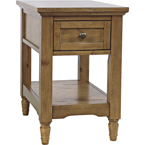 Brentwood Modern Transitional Chairside End Table With Drawer And Storage Shelf