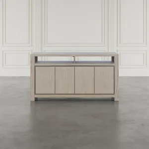 Brownstone 60\" Modern Transitional Media Console TV Stand With Four-Door Cabinet Storage