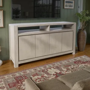 Brownstone 60\" Modern Transitional Media Console TV Stand With Four-Door Cabinet Storage