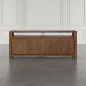 Brownstone 80\" Modern Transitional Media Console TV Stand With Four-Door Cabinet Storage