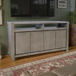 Brownstone 60\" Modern Transitional Media Console TV Stand With Four-Door Cabinet Storage
