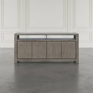 Brownstone 70\" Modern Transitional Media Console TV Stand With Four-Door Cabinet Storage