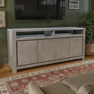 Brownstone 70\" Modern Transitional Media Console TV Stand With Four-Door Cabinet Storage
