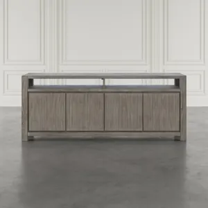 Brownstone 80\" Modern Transitional Media Console TV Stand With Four-Door Cabinet Storage