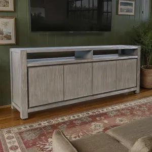 Brownstone 80\" Modern Transitional Media Console TV Stand With Four-Door Cabinet Storage