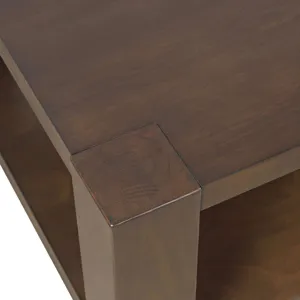 Brownstone 50\" Transitional Modern Block-Frame Coffee Table With Storage And Wheels