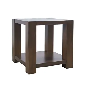Brownstone 24\" Transitional Modern Block-Frame Square End Table With Storage