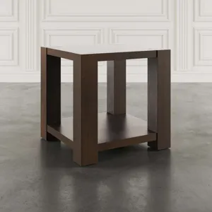 Brownstone 24\" Transitional Modern Block-Frame Square End Table With Storage