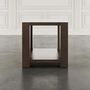 Brownstone 24\" Transitional Modern Block-Frame Square End Table With Storage