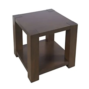 Brownstone 24\" Transitional Modern Block-Frame Square End Table With Storage