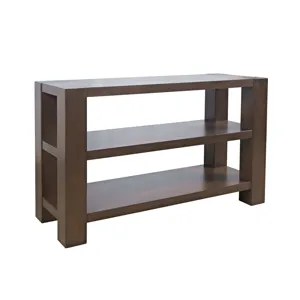 Brownstone 50\" Transitional Modern Block-Frame Sofa Console Table With Shelves