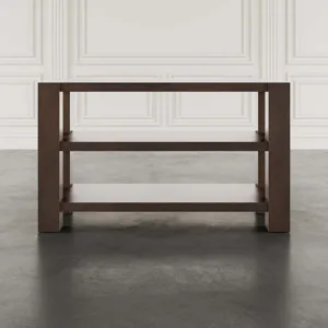 Brownstone 50\" Transitional Modern Block-Frame Sofa Console Table With Shelves