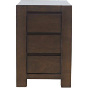 Brownstone Transitional Modern Block-Frame Chairside End Table With Storage Drawers