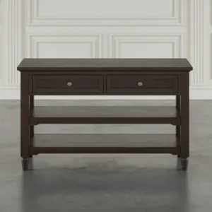 Brentwood Modern Transitional 50\" Sofa Console Table With Drawers And Storage Shelves