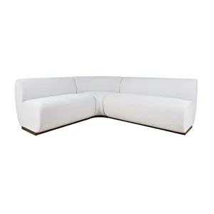 Milano Performance Fabric Modern Banquette Upholstered Sectional Bench Seating With Five Seats And Corner Wedge