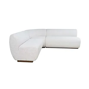 Milano Performance Fabric Modern Banquette Upholstered Sectional Bench Seating With Five Seats And Corner Wedge