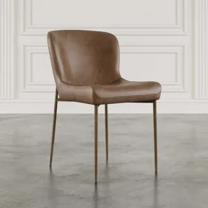 Easley Upholstered Curved-Back Modern Dining Chairs With Metal Legs Set Of 2