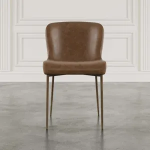 Easley Upholstered Curved-Back Modern Dining Chairs With Metal Legs Set Of 2
