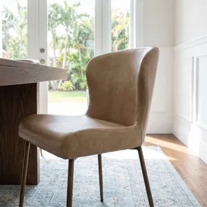 Easley Upholstered Curved-Back Modern Dining Chairs With Metal Legs Set Of 2