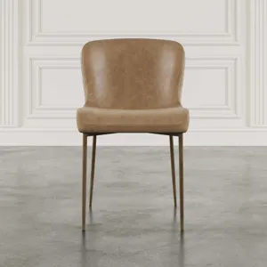 Easley Upholstered Curved-Back Modern Dining Chairs With Metal Legs Set Of 2
