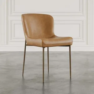 Easley Upholstered Curved-Back Modern Dining Chairs With Metal Legs Set Of 2