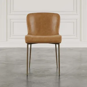 Easley Upholstered Curved-Back Modern Dining Chairs With Metal Legs Set Of 2