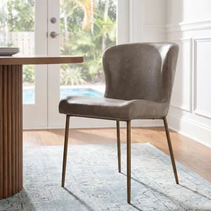 Easley Upholstered Curved-Back Modern Dining Chairs With Metal Legs Set Of 2