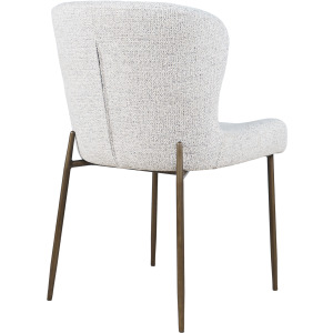Luna Gibson Modern Upholstered Dining Chair With Performance Fabric And Antique Brass Legs Set Of 2