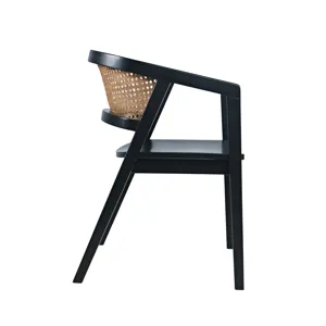 Lucas Modern Scandinavian Cane-Back Dining Armchair