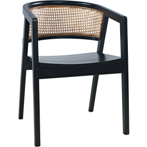 Lucas Modern Scandinavian Cane-Back Dining Armchair