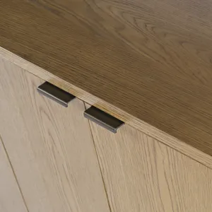 Janzen 50\" Minimalist Modern Curved Storage Console TV Cabinet With Adjustable Shelves