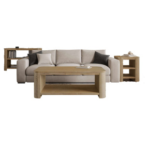 Janzen Three Piece Contemporary Modern Living Room Occasional Table Set