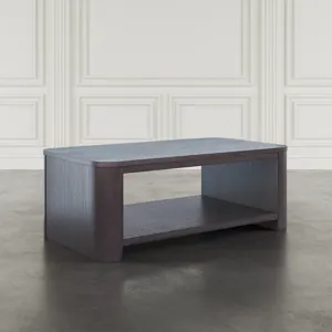 Janzen Contemporary Modern 50\" Rolling Coffee Table With Open Storage Shelf