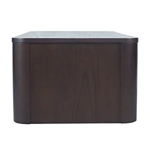 Janzen Contemporary Modern 50\" Rolling Coffee Table With Open Storage Shelf