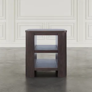 Janzen Contemporary Modern End Table With Open Storage And Rounded Corners