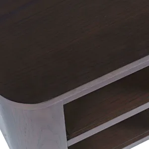 Janzen Contemporary Modern End Table With Open Storage And Rounded Corners