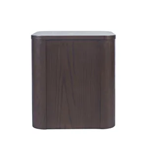 Janzen Contemporary Modern End Table With Open Storage And Rounded Corners