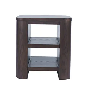 Janzen Contemporary Modern End Table With Open Storage And Rounded Corners