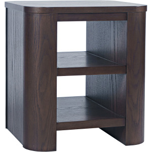 Janzen Contemporary Modern End Table With Open Storage And Rounded Corners