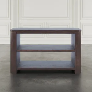 Janzen 50\" Contemporary Modern Sofa Console Table With Open Storage Shelves
