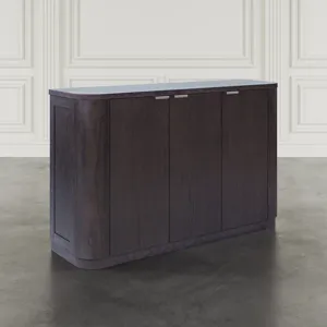 Janzen 50\" Minimalist Modern Curved Storage Console TV Cabinet With Adjustable Shelves