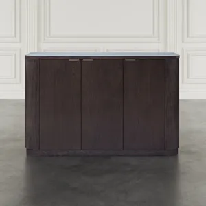 Janzen 50\" Minimalist Modern Curved Storage Console TV Cabinet With Adjustable Shelves