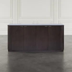 Janzen 68\" Minimalist Modern Curved Storage Console TV Cabinet With Adjustable Shelves