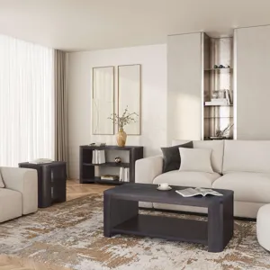 Janzen Three Piece Contemporary Modern Living Room Occasional Table Set