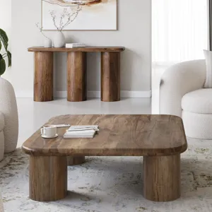 Mandara Global Modern 44\" Square Solid Wood Coffee Table