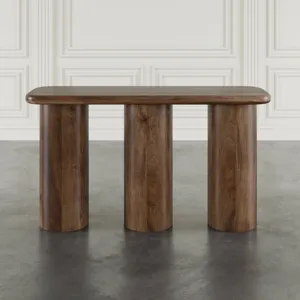 Mandara Global Modern 54\" Solid Wood Pillar Sofa Console Table