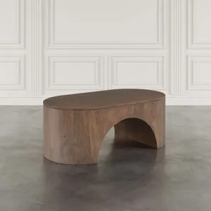 Luna Modern Architectural Three Piece Curved Living Room Table Set