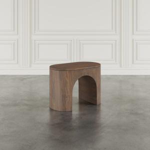 Luna Modern Architectural Pedestal Curved End Table