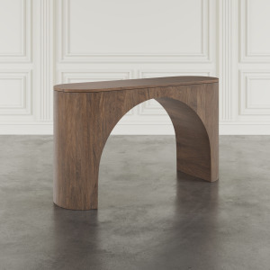 Luna Modern Architectural Pedestal Curved Console Sofa Table