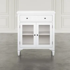 Westport 32" Glass Door Accent Cabinet a€“ Cottage Transitional Storage With Adjustable Shelves